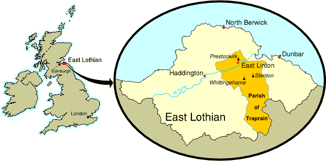 Map of Traprain Parish